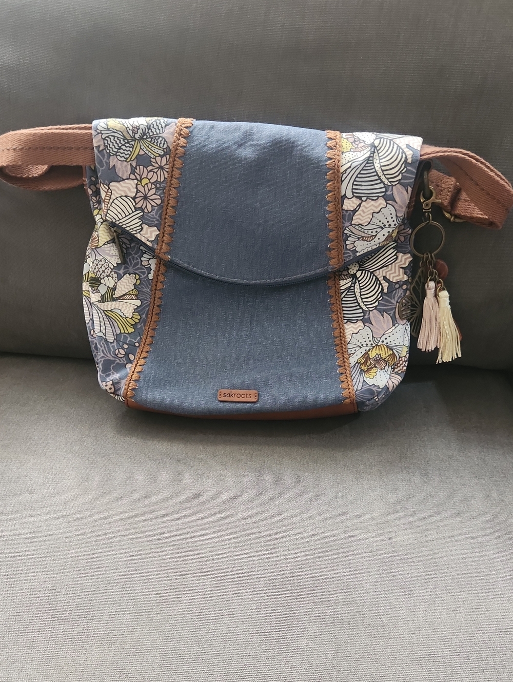 Sakroots Blue Floral Crossbody Bag